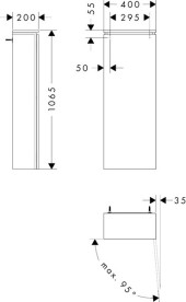Напівпенал для ванної Hansgrohe Xilesa E 40х20 см петлі праворуч МДФ сланцево-сірий матовий 54282760