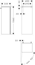 Напівпенал для ванної Hansgrohe Xilesa E 40х35 см петлі зліва ДСП дуб кашемір 54283550