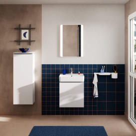 Напівпенал для ванної Hansgrohe Xilesa E 40х35 см петлі зліва МДФ матовий білий 54283700