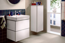 Полупенал для ванной Hansgrohe Xilesa E 40х35 см петли справа МДФ матовый белый 54284700