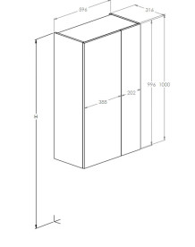 Полупенал для ванной Roca Extra подвесной 59,6х31,6х100 см ДСП орех Lincoln A857961540