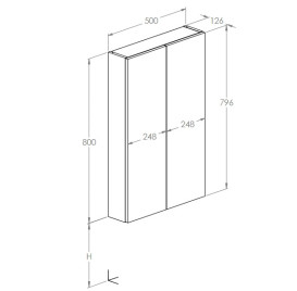 Полупенал для ванной Roca Extra slim подвесной 50х12,6х80 см ДСП орех Lincoln A857960540