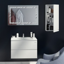 Полупенал підвісний Sanwerk Foreva Air Slim правий пластик білий MV0000806