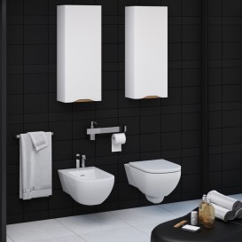 Полупенал підвісний Sanwerk Liga Air Slim правий МДФ білий/мессіна MV0000402