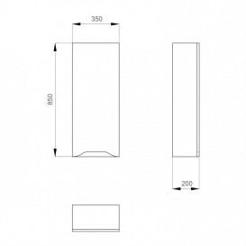 Полупенал подвесной Sanwerk Simpli Air Slim правый МДФ белый MV0000726