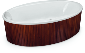 Ванна акрилова овальна PoolSpa колекція Aura 190х100 з рамою білий PWR7810ZS000000