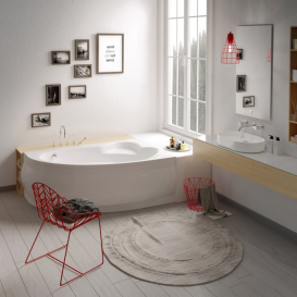 Ванна акриловая угловая PoolSpa коллекция Europa 170х115 R правая с ножками белый PWAD110ZN000000