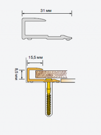 Поріг Salag Cirrus C31 ПВХ 1.86 м бук C31301
