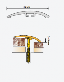 Порог Salag Cirrus C42 ПВХ 1.86 м дуб рустикальный C42302