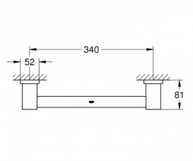 Поручень для ванной Grohe Essentials Cube металл темный графит матовый 40514AL1