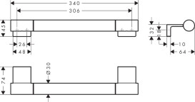 Поручень для ванной Hansgrohe AddStoris S металл матовая бронза 41764140