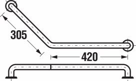 Поручень для ванной Jika Universum 30.5/42 см левый нержавеющая сталь H3897130030001