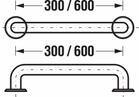 Поручень для ванної Jika Universum 300 мм нержавіюча сталь білий H3897110000001
