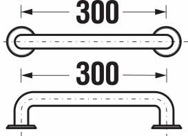 Поручень для ванной Jika Universum 300 мм нержавеющая сталь H3897110030001