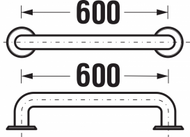 Поручень для ванної Jika Universum 600 мм нержавіюча сталь H3897210030001