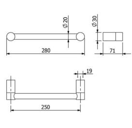 Поручень для ванной Kludi Vela R брашированная бронза PVD 58981N1