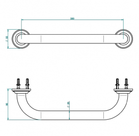 Поручень для ванной THG Broadway a Manettes 30 см золото A04 H44 00527S