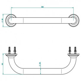 Поручень для ванної THG Savannah 30 см золото G52 D03 00527S