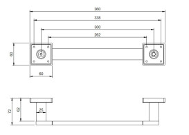 Поручень для ванної кімнати Villeroy & Boch Elements - Striking латунь матовий чорний TVA152022000K5