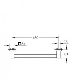 Поручень для ванни Grohe QuickFix Start Cube 45 см метал хром 41095000