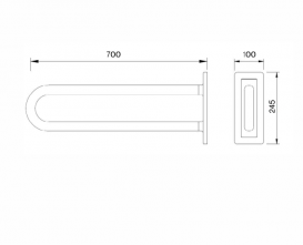Поручень Kolo Lehnen Concept дугообразный неподвижный 70 см L60302000