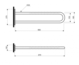 Поручень Kolo Lehnen Funktion нерухомий 85 см гладка поверхня L1054501