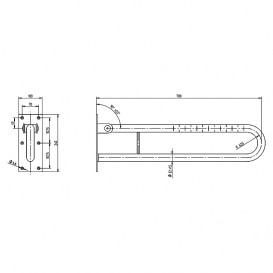 Поручень Kolo Lehnen Funktion откидной 70 см матовая поверхность L1061004