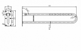 Поручень Kolo Lehnen Funktion відкидний 85 см матова поверхня L1061104