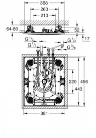 Потолочный душ GROHE Rainshower F-series 381x456 мм хром 27939001