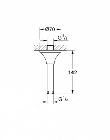 Стельовий душовою кронштейн GROHE Rainshower Grandera 142 мм хром / золото 27978IG0