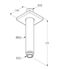 Стельовий кронштейн Kludi A-Qa 15 см золото брошуроване PVD 66535N000