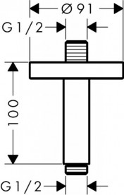 Потолочное подсоединение Hansgrohe Axor ShowerSolutions 100 мм шлифованный черный хром 26432340