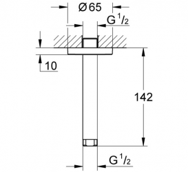 Потолочный душевой кронштейн Grohe Rainshower солнечный восход 28724GL0