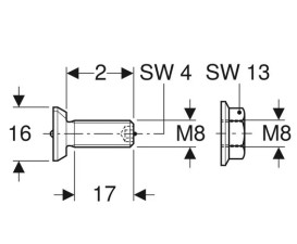 Поворотный фиксационный болт Geberit GIS 461.006.00.1