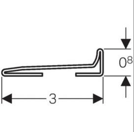 Профіль збору води для внутрістінного трапа Geberit 150 см нержавіюча сталь 154.341.FW.1