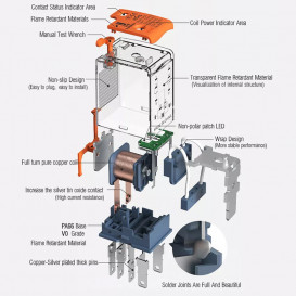 Промежуточное реле с разъемом Tervix Pro Line LBJ27 4NO+4NC 5A 230B 662170