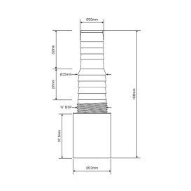Прямой отвод McAlpine для подключения к стиральной или посудомоечной машине 32 мм MRWMF32