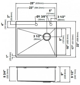 Рабочая станция Kraus Kore мойка с  отверстием под смеситель нержавеющая сталь KWT311-25