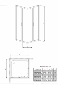 Душевая кабина Radaway EOS Premium Plus B 90х90х190 без поддона 30473-01-02N