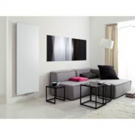 Радиатор декоративный Instal Projekt Indivi 38,6х160,6 см с панелью стеганое белое стекло IND-40/160E34L15