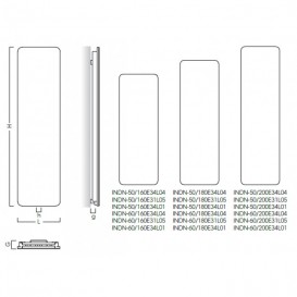 Радіатор декоративний Instal Projekt Indivi New / X 180,6х57,6 см з панеллю дзеркало кольору графіт INDN-60 / 180E34L02