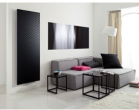 Радіатор декоративний Instal Projekt Indivi 38,6х120,6 см з панеллю стьобана чорне скло IND-40 / 120E31L16