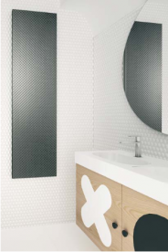 Радиатор декоративный Instal Projekt Indivi X 57,6х160,6 см с панелью стеганое чёрное стекло INDX-60/160E31L16