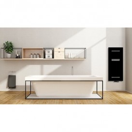 Радиатор декоративный Instal Projekt Sisi 55,1х120,6 см с панелью чёрное стекло SIS-50/120E31L05