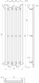 Радиатор отопления Genesis-Aqua Bassa 160х45 см нержавеющая сталь белый GA-2070011