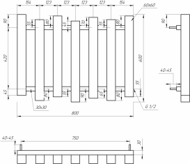 Радиатор отопления Genesis-Aqua Wave 60х80 см нержавеющая сталь белый GA-2050011