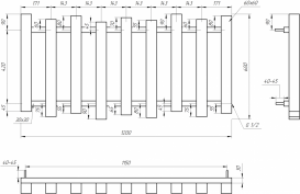 Радиатор отопления Genesis-Aqua Wave 60х120 см нержавеющая сталь белый GA-2050031