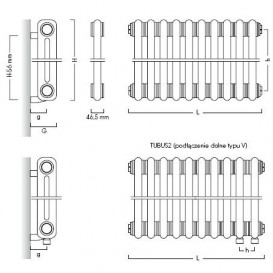 Радиатор отопления Instal Projekt Tubus 2 трубчатый 185х40 см 40 секций сталь палитра IP на выбор TUB2-040/40