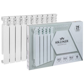 Радіатор опалення Kroner Alma 500М 500/80/80 10 секцій біметал білий CV034118