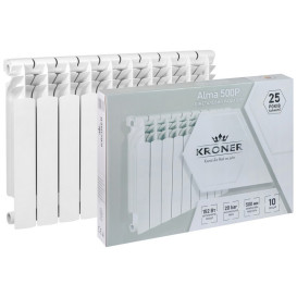 Радиатор отопления Kroner Alma 500Р 500/80/100 10 секций биметалл белый CV034119